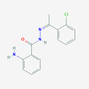 molecular formula C15H14ClN3O B3842182 2-amino-N'-[1-(2-chlorophenyl)ethylidene]benzohydrazide 
