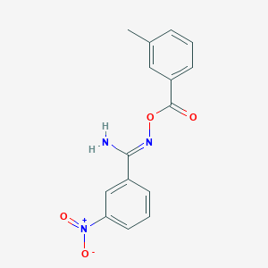 molecular formula C15H13N3O4 B3842224 N'-[(3-methylbenzoyl)oxy]-3-nitrobenzenecarboximidamide 