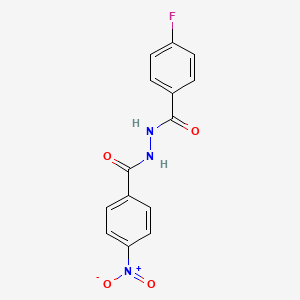 molecular formula C14H10FN3O4 B3842249 4-fluoro-N'-(4-nitrobenzoyl)benzohydrazide 