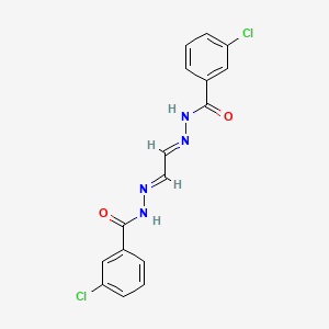 molecular formula C16H12Cl2N4O2 B3842254 N',N''-1,2-ethanediylidenebis(3-chlorobenzohydrazide) 