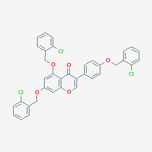 molecular formula C36H25Cl3O5 B384228 5,7-bis[(2-chlorobenzyl)oxy]-3-{4-[(2-chlorobenzyl)oxy]phenyl}-4H-chromen-4-one 