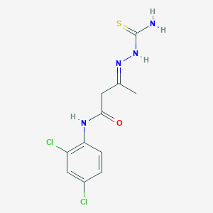 molecular formula C11H12Cl2N4OS B3842333 3-[(aminocarbonothioyl)hydrazono]-N-(2,4-dichlorophenyl)butanamide 