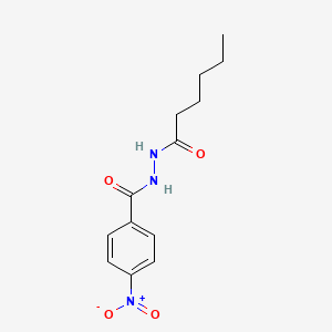molecular formula C13H17N3O4 B3842351 N'-hexanoyl-4-nitrobenzohydrazide 
