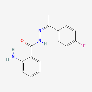 molecular formula C15H14FN3O B3842383 2-amino-N'-[1-(4-fluorophenyl)ethylidene]benzohydrazide 