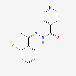 molecular formula C14H12ClN3O B3842417 N'-[1-(2-chlorophenyl)ethylidene]isonicotinohydrazide 