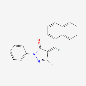molecular formula C21H16N2O B3842462 5-methyl-4-(1-naphthylmethylene)-2-phenyl-2,4-dihydro-3H-pyrazol-3-one CAS No. 1453187-57-9