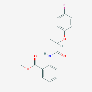 molecular formula C17H16FNO4 B384248 Methyl 2-{[2-(4-fluorophenoxy)propanoyl]amino}benzoate 