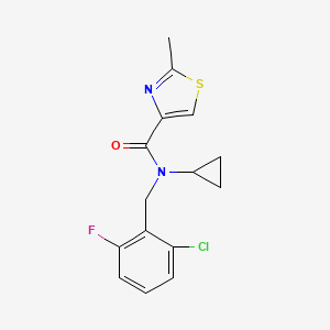 molecular formula C15H14ClFN2OS B3842482 N-(2-chloro-6-fluorobenzyl)-N-cyclopropyl-2-methyl-1,3-thiazole-4-carboxamide 