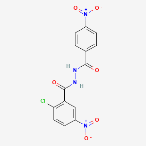 molecular formula C14H9ClN4O6 B3842519 2-chloro-5-nitro-N'-(4-nitrobenzoyl)benzohydrazide 