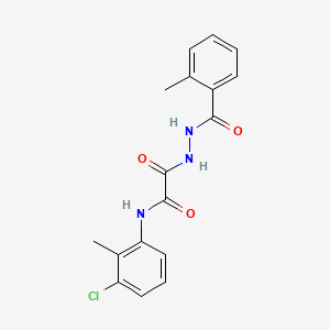 molecular formula C17H16ClN3O3 B3842580 N-(3-chloro-2-methylphenyl)-2-[2-(2-methylbenzoyl)hydrazino]-2-oxoacetamide 
