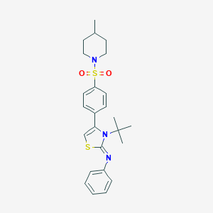 N-(3-tert-butyl-4-{4-[(4-methyl-1-piperidinyl)sulfonyl]phenyl}-1,3-thiazol-2(3H)-ylidene)-N-phenylamine
