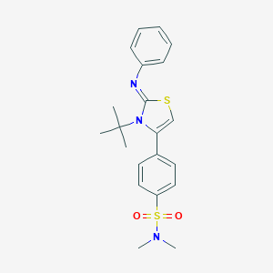 molecular formula C21H25N3O2S2 B384265 4-[3-tert-butyl-2-(phenylimino)-2,3-dihydro-1,3-thiazol-4-yl]-N,N-dimethylbenzenesulfonamide 