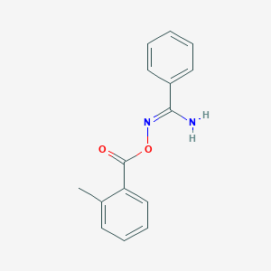 molecular formula C15H14N2O2 B3842652 N'-[(2-methylbenzoyl)oxy]benzenecarboximidamide 