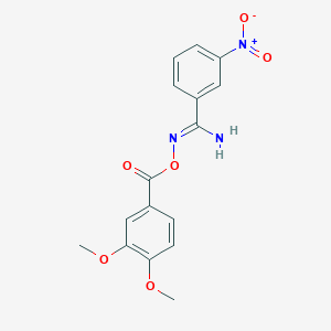 molecular formula C16H15N3O6 B3842670 N'-[(3,4-dimethoxybenzoyl)oxy]-3-nitrobenzenecarboximidamide 