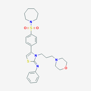 N-(4-[4-(1-azepanylsulfonyl)phenyl]-3-[3-(4-morpholinyl)propyl]-1,3-thiazol-2(3H)-ylidene)-N-phenylamine