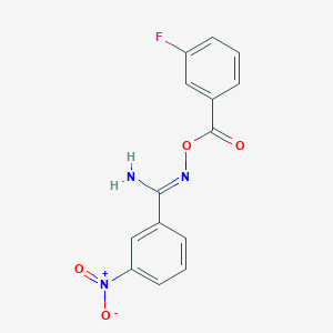 molecular formula C14H10FN3O4 B3842685 N'-[(3-fluorobenzoyl)oxy]-3-nitrobenzenecarboximidamide 