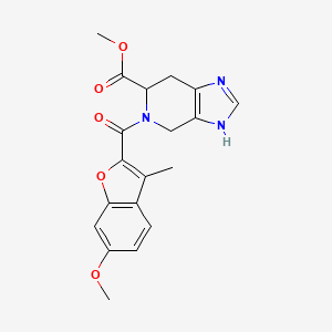 molecular formula C19H19N3O5 B3842687 methyl 5-[(6-methoxy-3-methyl-1-benzofuran-2-yl)carbonyl]-4,5,6,7-tetrahydro-3H-imidazo[4,5-c]pyridine-6-carboxylate 