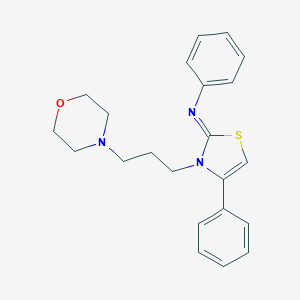 molecular formula C22H25N3OS B384269 N-(3-[3-(4-morpholinyl)propyl]-4-phenyl-1,3-thiazol-2(3H)-ylidene)-N-phenylamine 