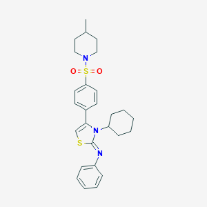 N-(3-cyclohexyl-4-{4-[(4-methyl-1-piperidinyl)sulfonyl]phenyl}-1,3-thiazol-2(3H)-ylidene)-N-phenylamine