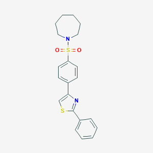 molecular formula C21H22N2O2S2 B384272 1-{[4-(2-Phenyl-1,3-thiazol-4-yl)phenyl]sulfonyl}azepane 