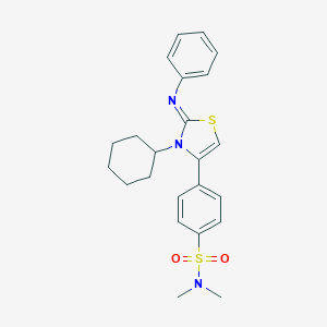 4-[3-cyclohexyl-2-(phenylimino)-2,3-dihydro-1,3-thiazol-4-yl]-N,N-dimethylbenzenesulfonamide