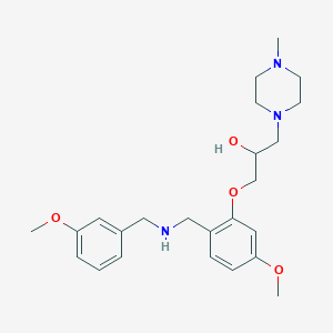 molecular formula C24H35N3O4 B3842735 1-(5-methoxy-2-{[(3-methoxybenzyl)amino]methyl}phenoxy)-3-(4-methyl-1-piperazinyl)-2-propanol 