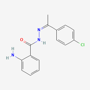 molecular formula C15H14ClN3O B3842738 2-amino-N'-[1-(4-chlorophenyl)ethylidene]benzohydrazide 
