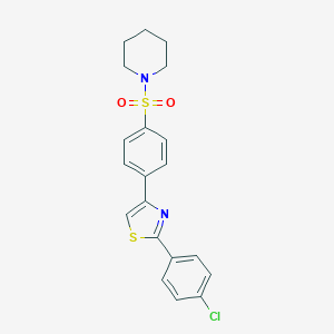 molecular formula C20H19ClN2O2S2 B384274 1-({4-[2-(4-Chlorophenyl)-1,3-thiazol-4-yl]phenyl}sulfonyl)piperidine 