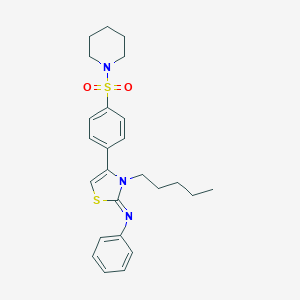3-pentyl-N-phenyl-4-(4-piperidin-1-ylsulfonylphenyl)-1,3-thiazol-2-imine