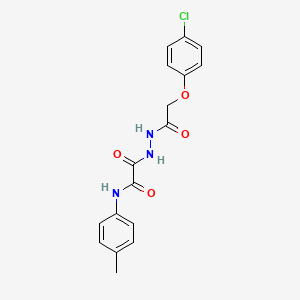 molecular formula C17H16ClN3O4 B3842763 2-{2-[(4-chlorophenoxy)acetyl]hydrazino}-N-(4-methylphenyl)-2-oxoacetamide 