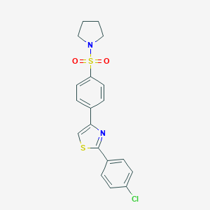 molecular formula C19H17ClN2O2S2 B384278 2-(4-Chlorophenyl)-4-(4-pyrrolidin-1-ylsulfonylphenyl)-1,3-thiazole CAS No. 618063-04-0