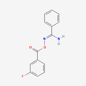 molecular formula C14H11FN2O2 B3842784 N'-[(3-fluorobenzoyl)oxy]benzenecarboximidamide 