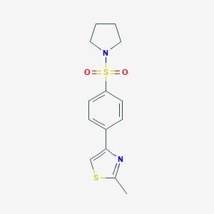 molecular formula C14H16N2O2S2 B384280 2-Methyl-4-[4-(pyrrolidin-1-ylsulfonyl)phenyl]-1,3-thiazole 