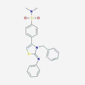 molecular formula C24H23N3O2S2 B384282 4-[3-benzyl-2-(phenylimino)-2,3-dihydro-1,3-thiazol-4-yl]-N,N-dimethylbenzenesulfonamide 