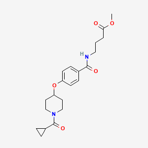 molecular formula C21H28N2O5 B3842858 methyl 4-[(4-{[1-(cyclopropylcarbonyl)-4-piperidinyl]oxy}benzoyl)amino]butanoate 