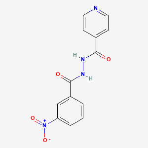 molecular formula C13H10N4O4 B3842875 N'-(3-nitrobenzoyl)isonicotinohydrazide 