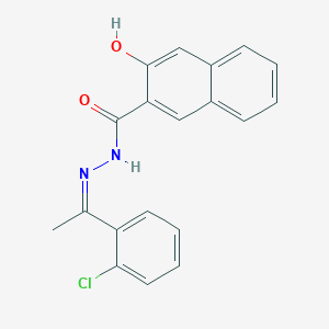 molecular formula C19H15ClN2O2 B3842876 N'-[1-(2-chlorophenyl)ethylidene]-3-hydroxy-2-naphthohydrazide 