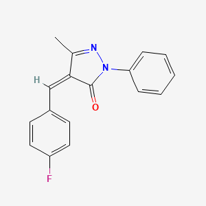 molecular formula C17H13FN2O B3842877 4-(4-fluorobenzylidene)-5-methyl-2-phenyl-2,4-dihydro-3H-pyrazol-3-one 