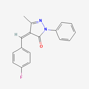 molecular formula C17H13FN2O B3842877 (4Z)-4-[(4-fluorophenyl)methylidene]-5-methyl-2-phenylpyrazol-3-one 