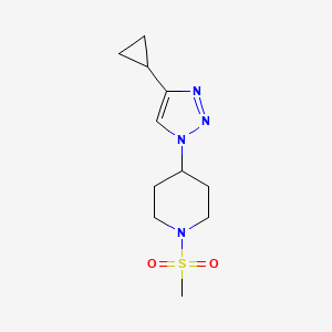 molecular formula C11H18N4O2S B3842903 4-(4-cyclopropyl-1H-1,2,3-triazol-1-yl)-1-(methylsulfonyl)piperidine 