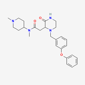 N-methyl-N-(1-methyl-4-piperidinyl)-2-[3-oxo-1-(3-phenoxybenzyl)-2-piperazinyl]acetamide