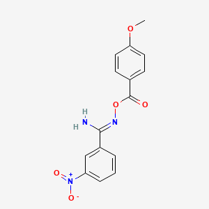 molecular formula C15H13N3O5 B3842928 N'-[(4-methoxybenzoyl)oxy]-3-nitrobenzenecarboximidamide 