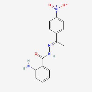 molecular formula C15H14N4O3 B3842936 2-amino-N'-[1-(4-nitrophenyl)ethylidene]benzohydrazide 