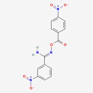molecular formula C14H10N4O6 B3842946 3-nitro-N'-[(4-nitrobenzoyl)oxy]benzenecarboximidamide 