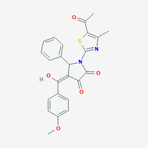 1-(5-acetyl-4-methyl-1,3-thiazol-2-yl)-3-hydroxy-4-(4-methoxybenzoyl)-5-phenyl-1,5-dihydro-2H-pyrrol-2-one