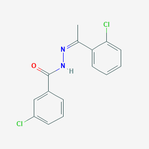 molecular formula C15H12Cl2N2O B3842969 3-chloro-N'-[1-(2-chlorophenyl)ethylidene]benzohydrazide 