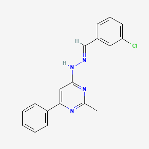 molecular formula C18H15ClN4 B3842984 3-chlorobenzaldehyde (2-methyl-6-phenyl-4-pyrimidinyl)hydrazone 