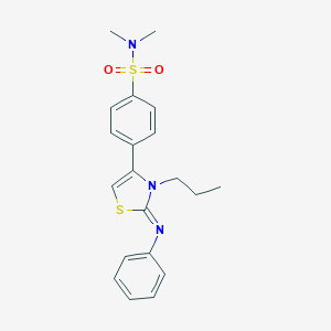 molecular formula C20H23N3O2S2 B384299 N,N-dimethyl-4-[2-(phenylimino)-3-propyl-2,3-dihydro-1,3-thiazol-4-yl]benzenesulfonamide 