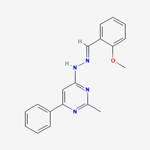 2-methoxybenzaldehyde (2-methyl-6-phenyl-4-pyrimidinyl)hydrazone