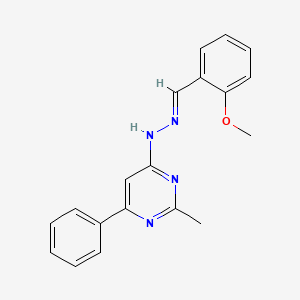 N-[(E)-(2-methoxyphenyl)methylideneamino]-2-methyl-6-phenylpyrimidin-4-amine